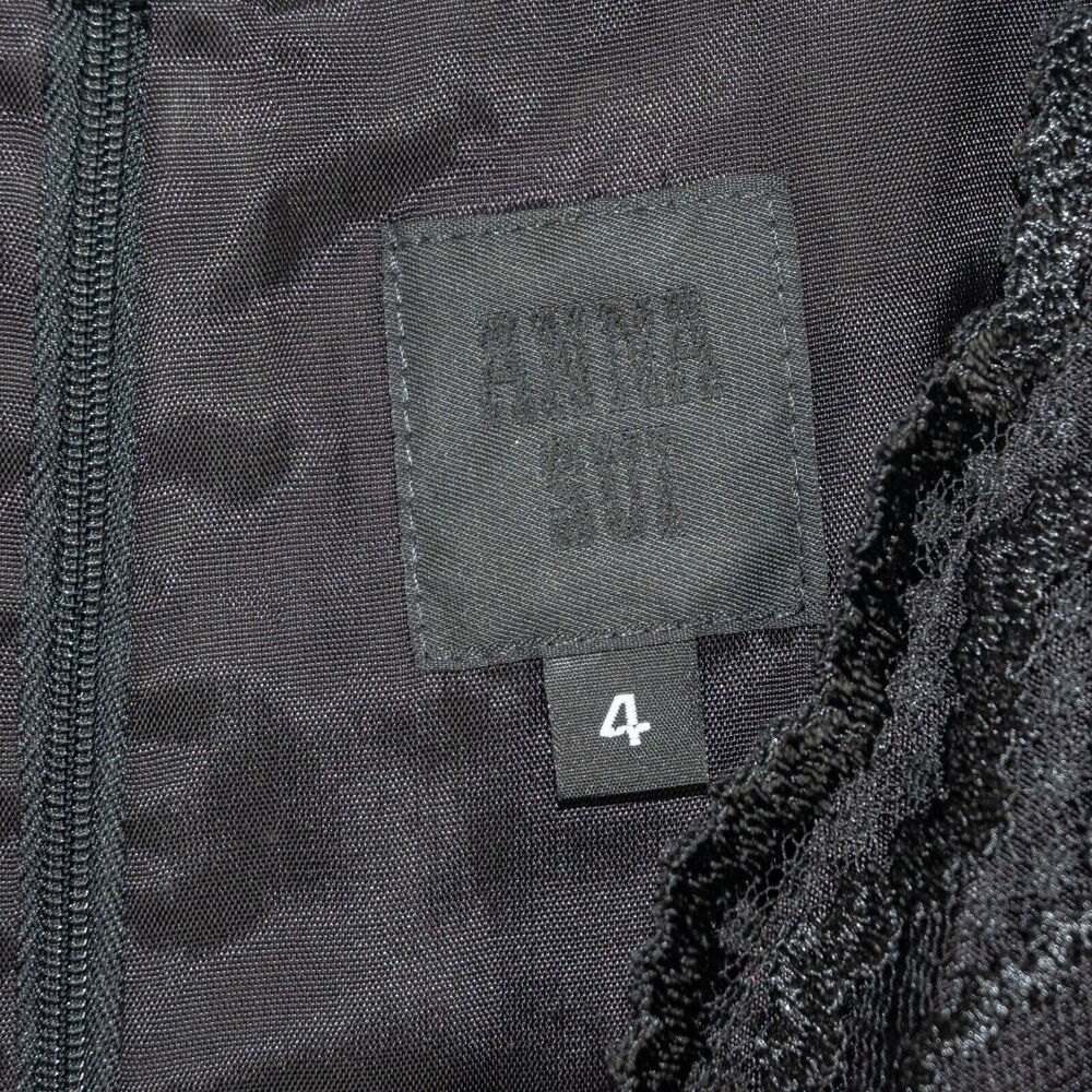 ANNA SUI V-neck Lace Empire Waist Dress Sleeveless in Black Size 4 - Picture 3 of 9